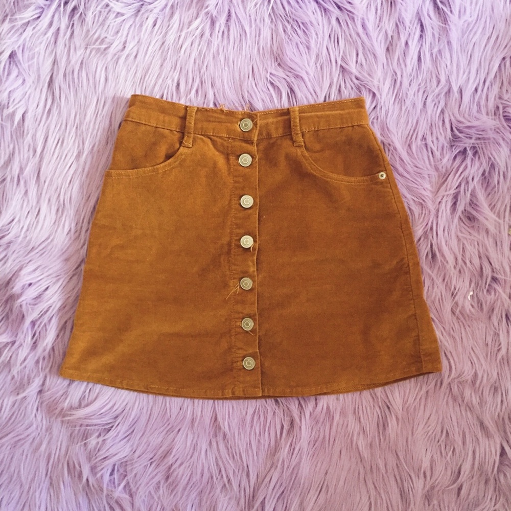 Corduroy mustard brown skirt!